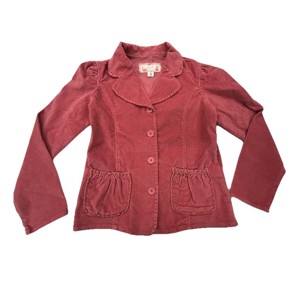 Old Navy Blazer Jacket Girls Teen XXL  Pink Brushed Velvet Y2K Clueless Academia